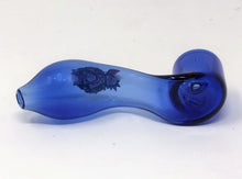 4" Mini Handmade Sherlock Hand Pipe with Rick & Mort(Design will vary) - Icee Blue