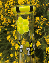 13.5" Thick Heavy Straight Neck Bong w/Ice Catchers includes 2 - 14mm Bowls - Sweet Bee's & Honeycomb