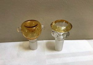 Elegant Thick Fumed Glass Beaker 9" Bong Ice Catcher 2 - 14mm Bowls - Gold & More...