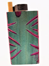 4" Carved Wood Dugout w/Metal Bat - Hot Pink & Jade