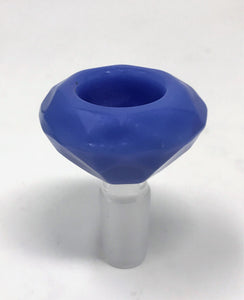 Silicone Detachable 14" Bong Rainbow Swirl Design Diamond Lavender Diamond Bowl