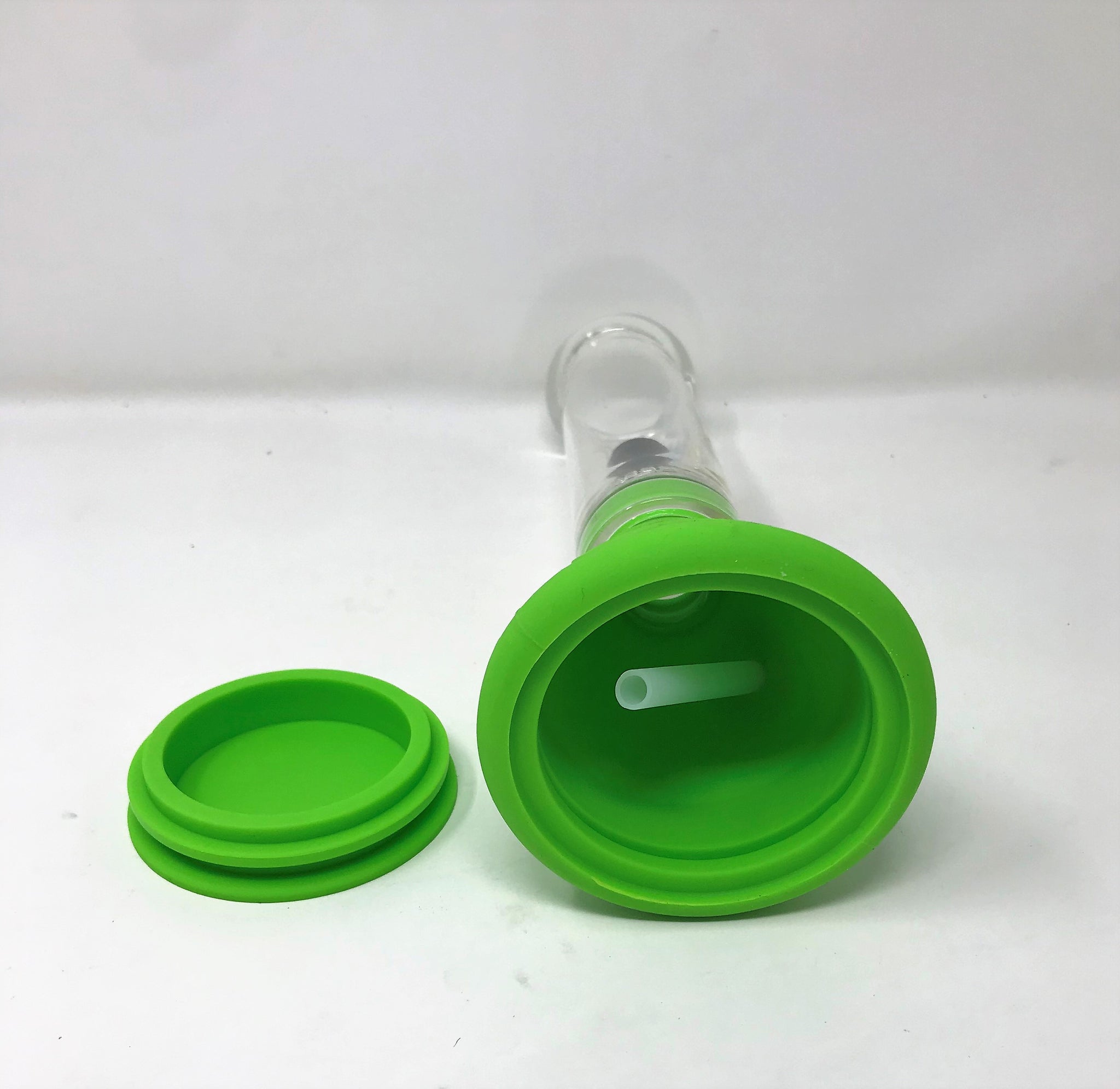 Collectible 10 Green Silicone & Glass Beaker Bong Shower Perc in Rick