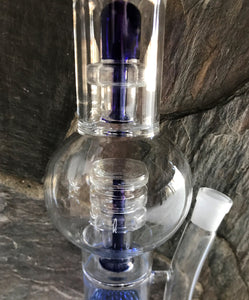 18" Thick Glass Honeycomb Rig w/2 Shower Perc's & Dome Perc + 18mm Yoda Bowl - Above All Levels