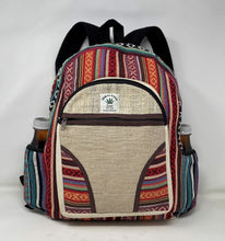 Natural Handmade Large Multi Pocket Hemp Backpack (THC FREE) Various Colors