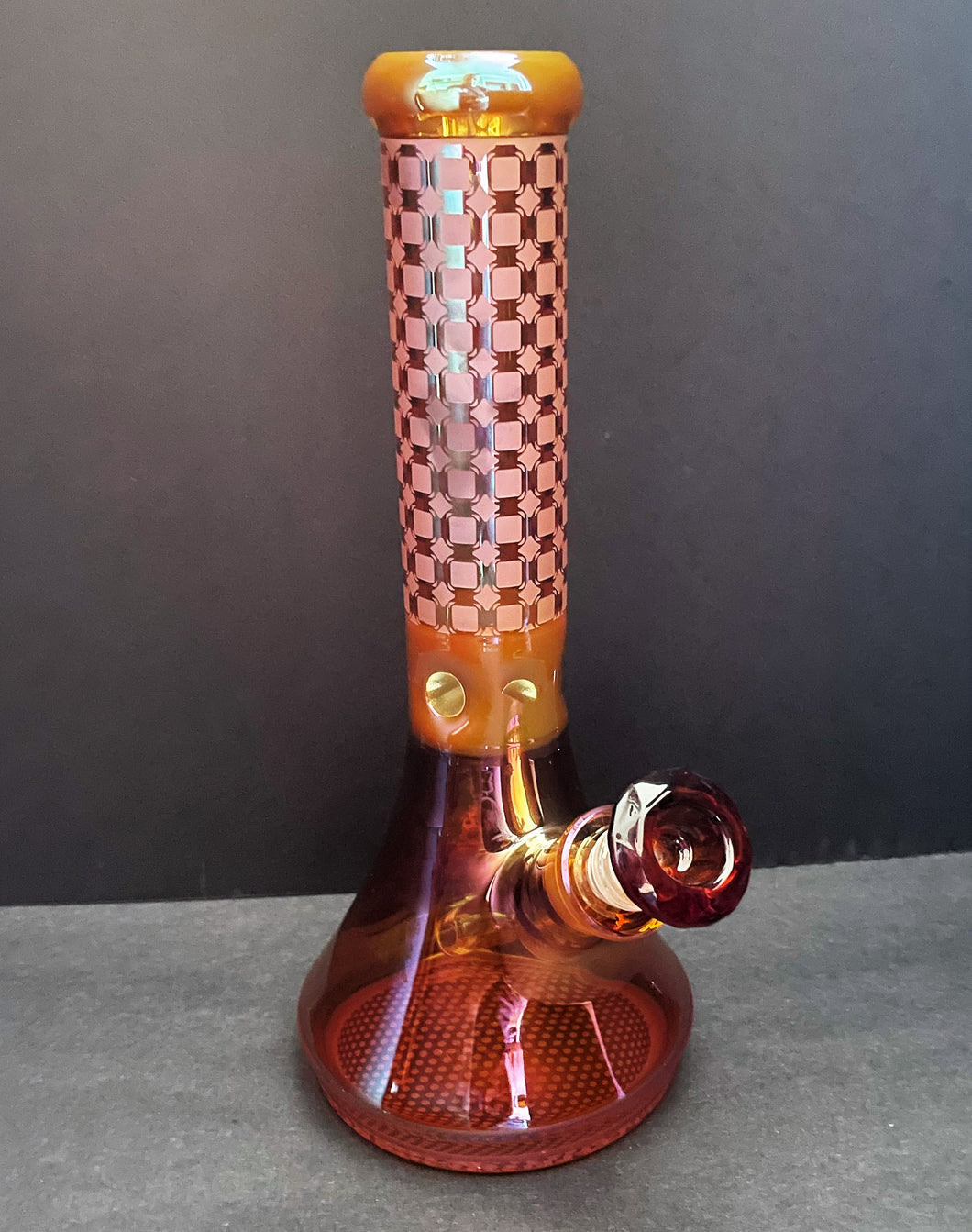 Beautiful Shimmering Thick Amber Glass13