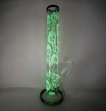 Best Thick Heavy 15.5" Straight Bong W/Glow in the Dark Skulls 2 - Bowls