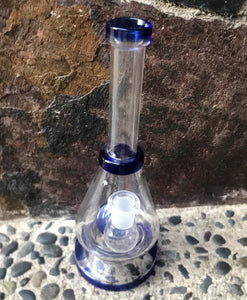 Thick Glass Triple Shower Perc 8.5" Rig 14mm Male Blue Glass Bowl