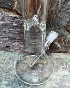 Best Thick Clear Glass 12" Beaker Bong includes Quartz Banger, Tool, Silicon Container & Bowl - All Clear