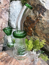 8" Glass Ridges Bowl Water Rig Best Green Diamond Bowl - Volo Smoke and Vape