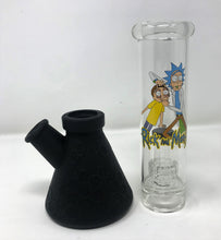 10" Silicone Detachable Beaker Bong Dome/Shower Perc w/Banger - Rick & Mort Design