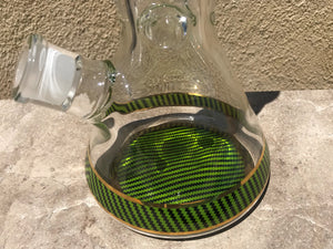 14" Green Goddess Beaker Bong made with Heavy 7mm Thick Glass, Ice Catcher & 2 - 14mmBowls