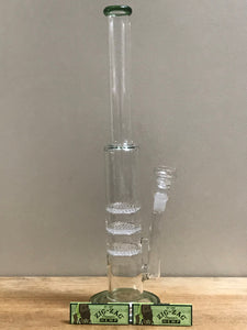 16.5" Best Thick Glass, 3 Honey Comb Perc's with Rig Bowl & 2 - Zig Zag, Hemp Rolling Papers