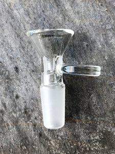 Best 14mm Male Glass Herb Bowl with Clear Disc Handle