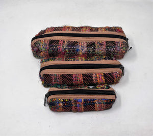 Handmade Beautiful Multicolor Natural Hemp Bags 3 Nestle Pouches w/Zippers