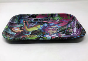 Collectible Rick and Morty Large Metal Rolling Large Tray w/Spill Proof Cover