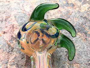 Best 5" Thick Fumed Glass Handmade Collectible Spoon Pipe w/Hole-in-One Handle
