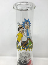 Silicone Detachable Beaker 10" Bong Rick & Morty Design on Glass Bowl & Grinder
