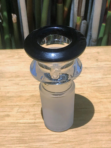 Best Thick Glass 18mm Male Herb Bowl Black Ring