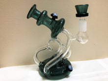 Collectible Unique Thick Glass 6" Rig Pipe 14mm Male Slide Bowl - Green Smoke