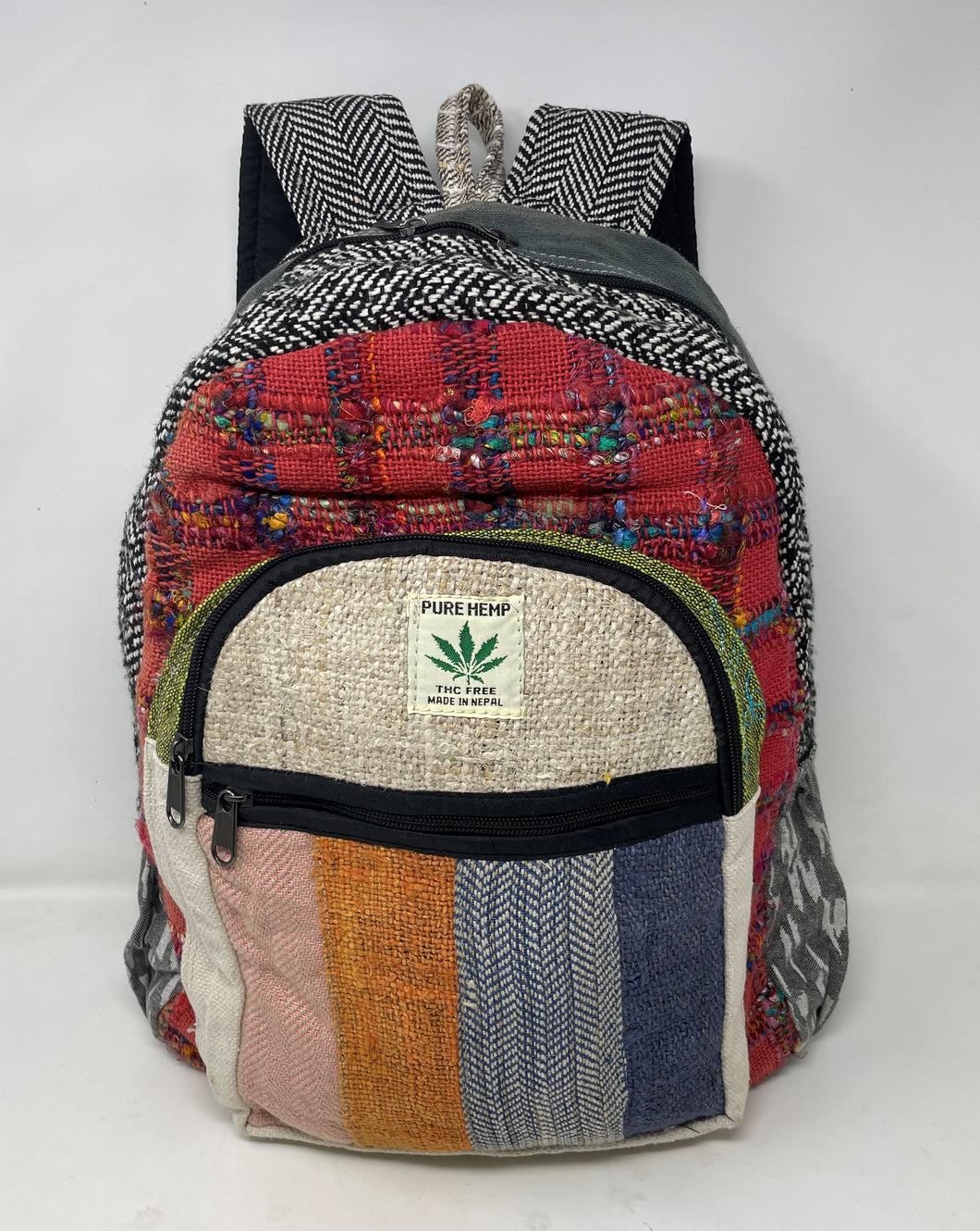 Himalayan Handmade Multicolor Pure Hemp Backpack