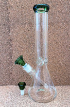 Thick Clear Glass Best 14" Beaker Bong 2-14mm male Thick Green Glass Bowls