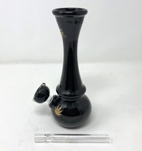 7.5" OG Chillum Black Glass Bong w/Globe Base including 14mm Bowl & One Hit OG Chillum Pipe