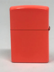 Zippo Lighter - Neon Orange with Multi Color Skull Design -  Great for Outdoor, Indoor & Windproof Use