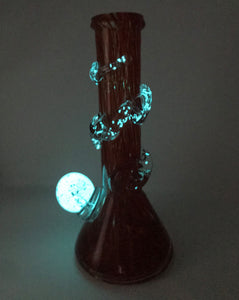 Thick Heavy Soft Glass 10" Beaker Bong Glow in the Dark 2 - 14mm Slide Bowls - Dare You