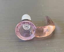 Thick Pink Glass Horn 14mm Male Bowl with 7 Holes Screen Built in