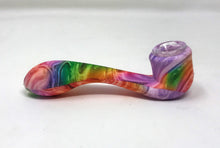 Beautiful Multi Color Swirl Silicone 5.5" Sherlock Hand Pipe Bowl