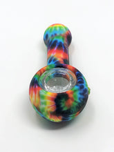4" Silicone Hand Pipe w/Glass Screened Bowl - Classic Tie Dye Design