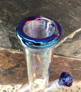 14" Awesome & Shimmering Thick Glass Zong Bong w/14mm Blue Glass Bowl - Sky Lights