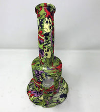 Best 11" Rig Thick Silicone Detachable Jug Style w/Ice Catcher & 14mm Bowl - Tiny Skulls Graphics