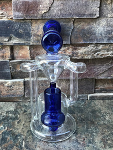 Best 7" Thick Glass, Water Recycler Rig with 2 Glass Bowls & Glass Star Screens