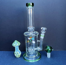 Collectible 11.5" Best Glass Rig w/Mushroom in Multi Colors & Mushroom Pipe