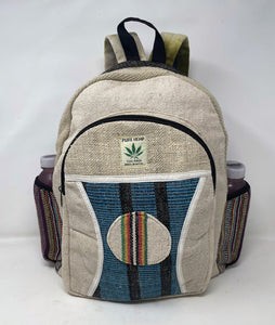 Hemp - All Natural Handmade, Multi Pocket Backpack with LapTop Sleeve