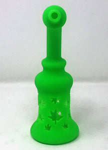 Best! 8" Silicone and Glass Rig 14mm Male Slide Herb Bowl - Neon Lime