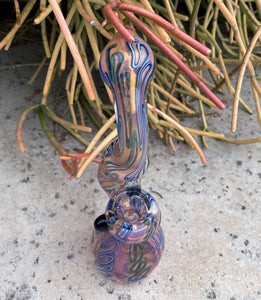 8" Artist Delight Thick Fumed Glass Bubbler