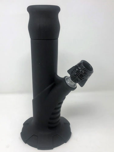 Best All Black Silicone Straight Bong Detachable Mouthpiece + Dark Vader Bowl