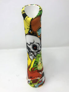 Silicone Detachable Unbreakable 8.5" Bong w/Glass Screen Bowl Fire Grinch Design