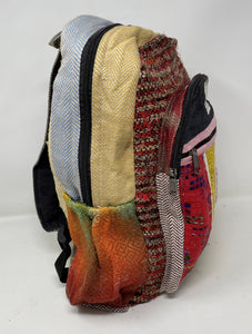 Unique Colorful Design Himalayan Hemp Backpack w/Multi Pockets