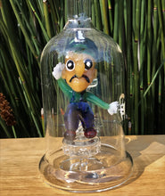 9" Collectible Glass Luigi in Rig with Shower Perc & 2 - 14mm Male Slide Bowls
