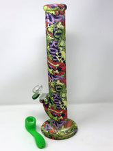 14" Thick Silicone Straight Bong 4" Silicone Hand pipe w/Glass Screen Bowl