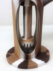 7" Glass and Silicone Dab Rig Detachable Silicone Shower Perc 14mm Bowl Tool -