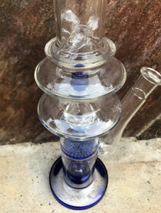 16" Thick Glass Double Shower Perc & Honeycomb Rig w/Ice Catchers &  2 - Bowls