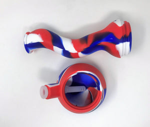 Silicone Detachable Unbreakable 10" Zong Bong Red, White, Blue Design 2 - Bowls