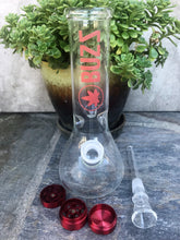 Best 8" Glass Beaker Water Bong 3 Part Grinder - Volo Smoke and Vape