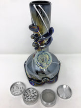Exquisite! 9" Quality Soft Glass Bong, Globe Base, Collectible Glass Bowl + Grinder