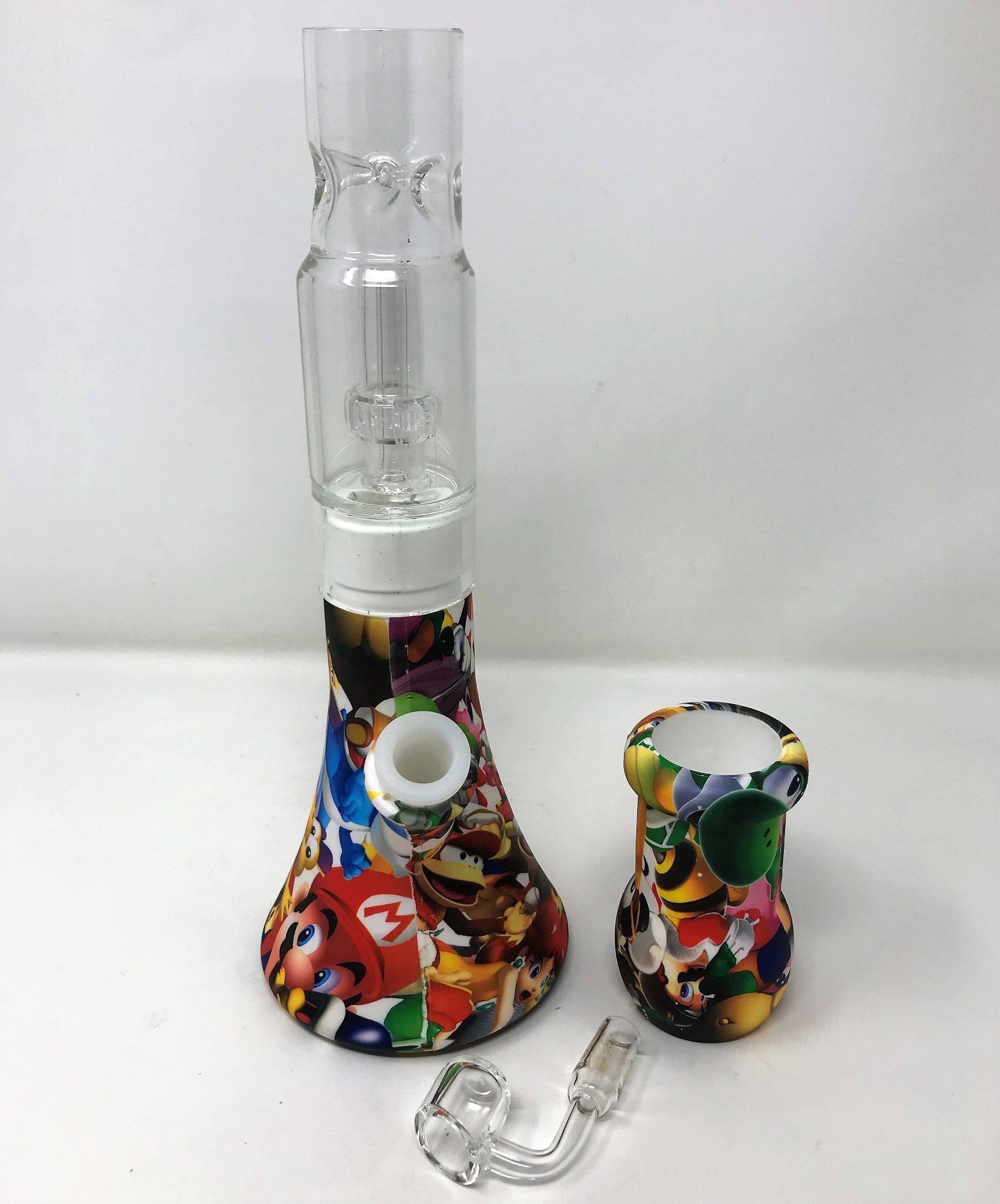 Beaker Silicone Wax Rig/Bong Glass Shower Perc Quartz Banger Wax Conta
