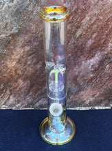 Beautiful 12" Straight Thick Shimmering Glass Bong Glow-in-the-Dark Design